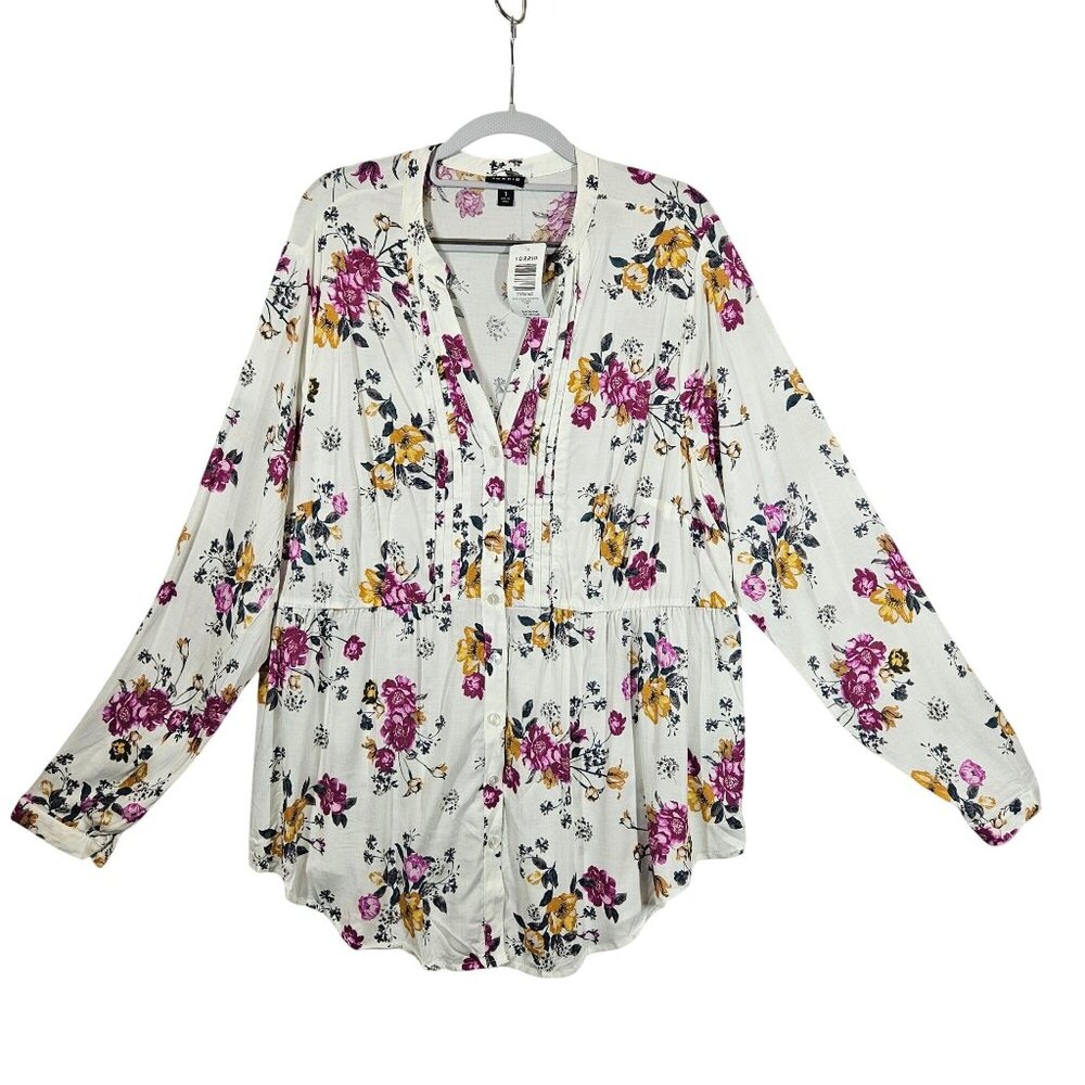 NWT Torrid peasant blouse women 14 Floral Peplum Peasant Career Office boho